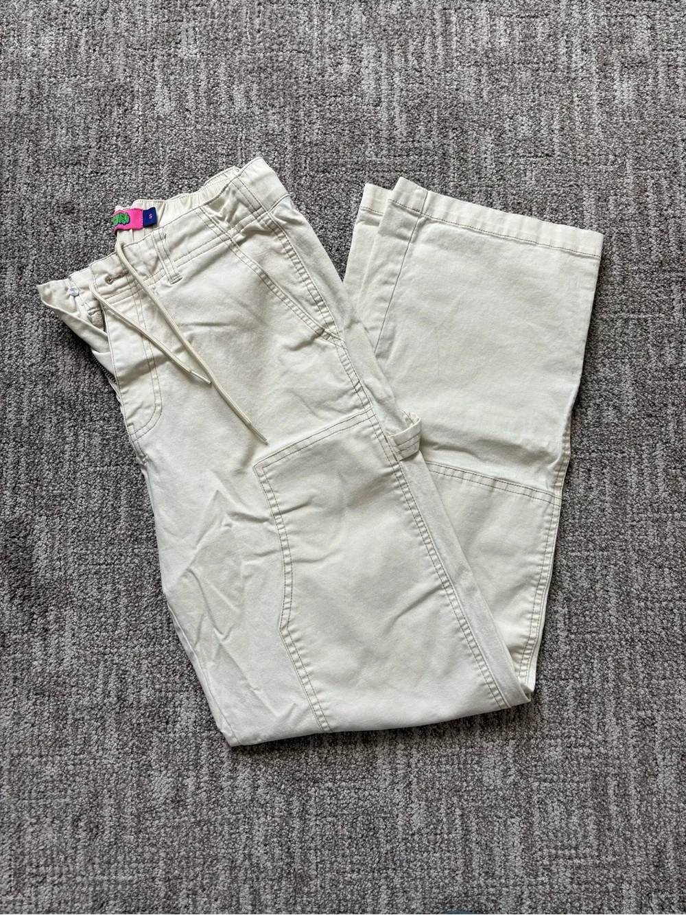 Empyre Men's Cream Cargo Drawstring Pants - Picture 1 of 2